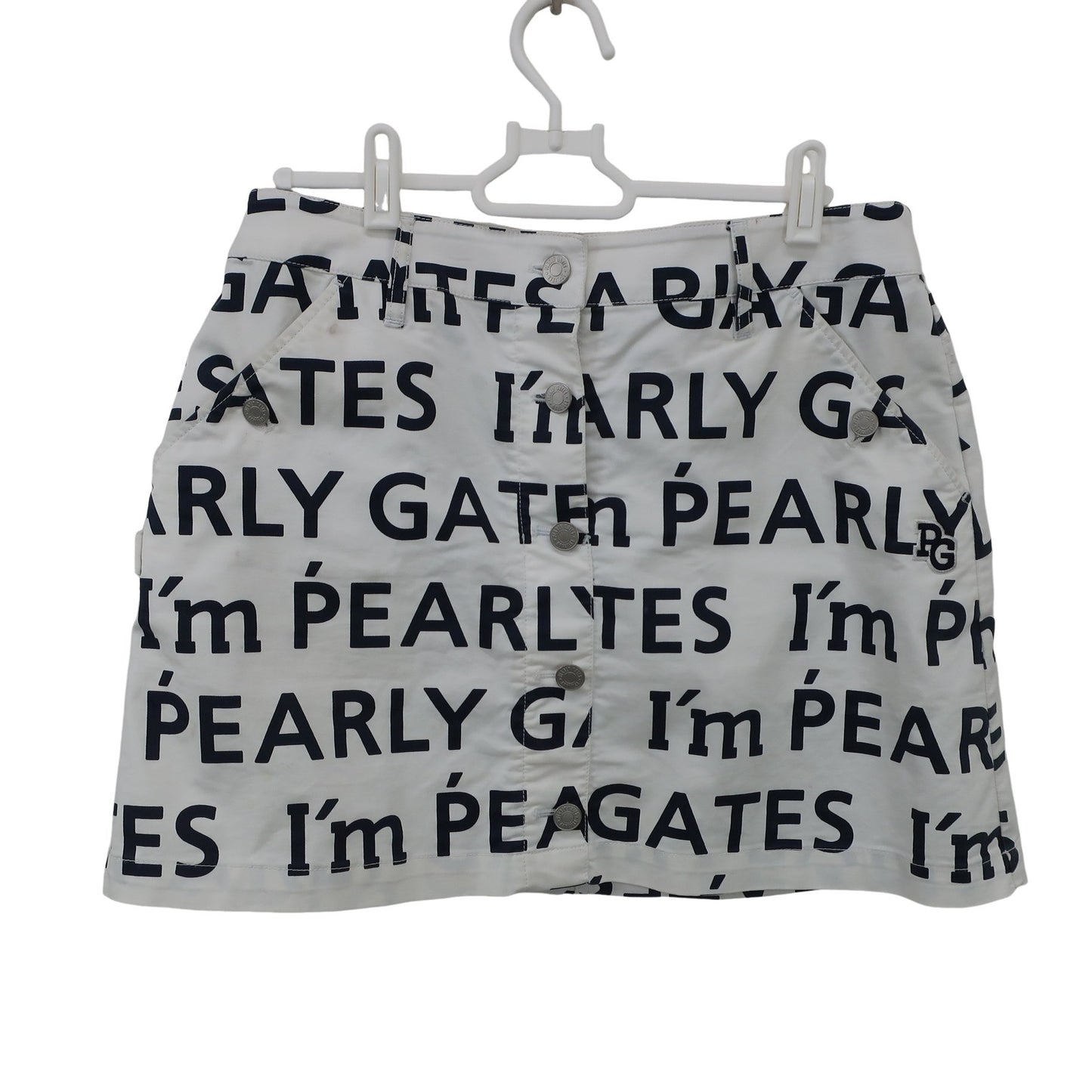 PEARLY GATES(パーリーゲイツ) スカート 白ネイビー文字柄 レディース 2 055-9134316 A