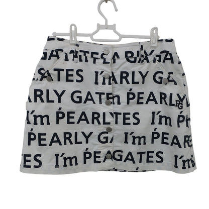 PEARLY GATES(パーリーゲイツ) スカート 白ネイビー文字柄 レディース 2 055-9134316 A