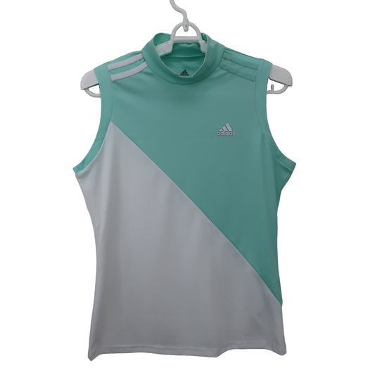 adidas(アディダス) ノースリーブモックネックシャツ ミントグリーン白 レディース M A