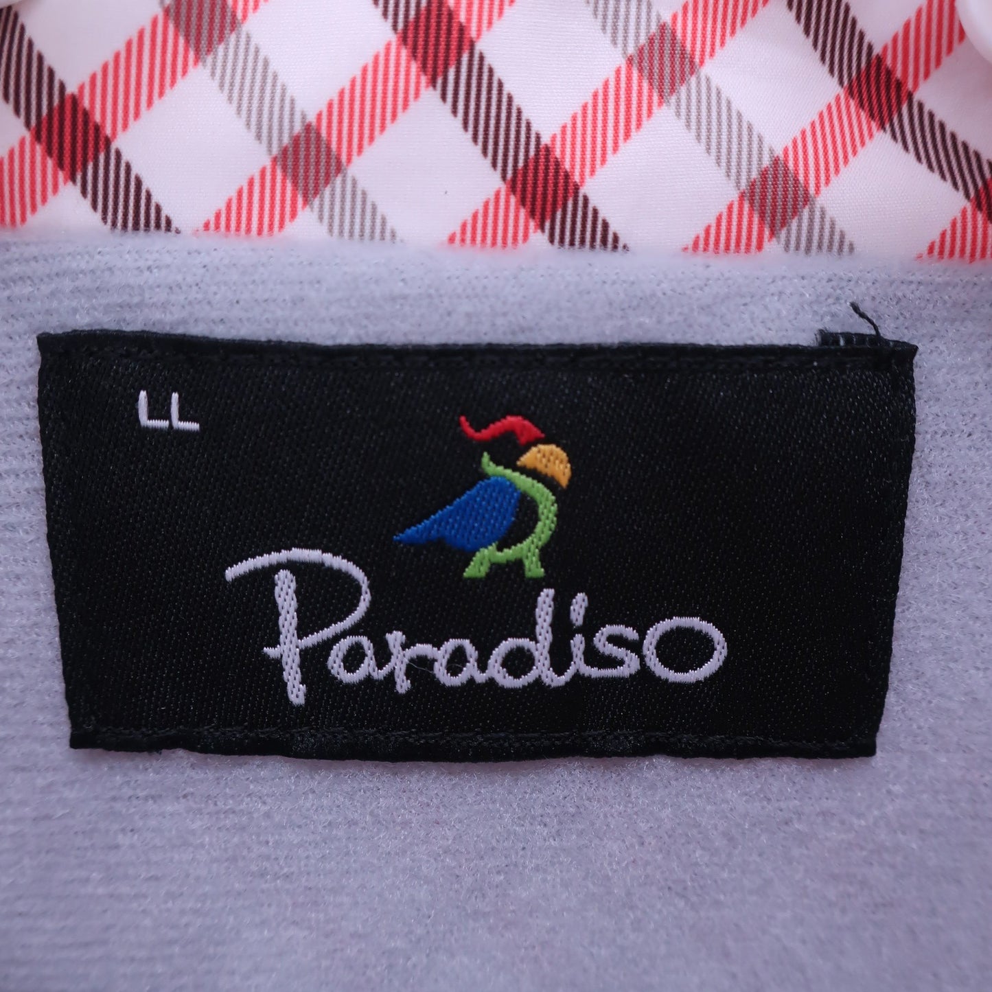 Paradiso(パラディーゾ) ナイロンブルゾン 白ピンク黒チェック メンズ LL A