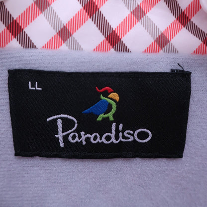 Paradiso(パラディーゾ) ナイロンブルゾン 白ピンク黒チェック メンズ LL A