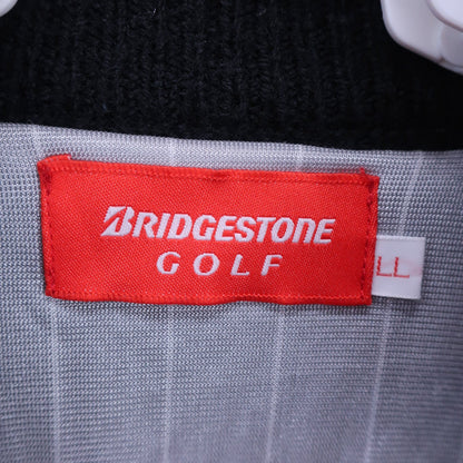 BRIDGESTONE GOLF(ブリヂストンゴルフ) ニットブルゾン 黒チェック メンズ LL A
