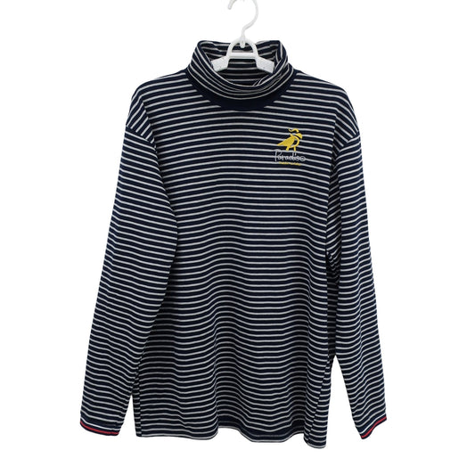 Paradiso(パラディーゾ) ハイネックシャツ ネイビー白ボーダー メンズ LL B