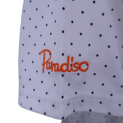 Paradiso(パラディーゾ) ポロシャツ 白ネイビードット柄 メンズ LL A