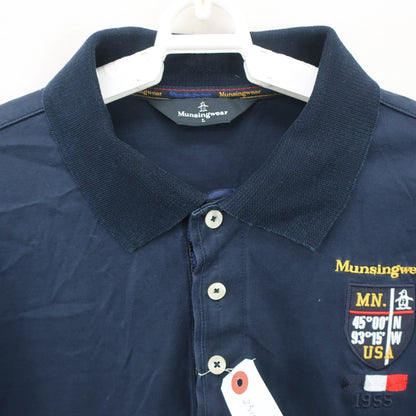 Munsingwear(マンシングウェア) 長袖ポロシャツ ネイビー メンズ L B