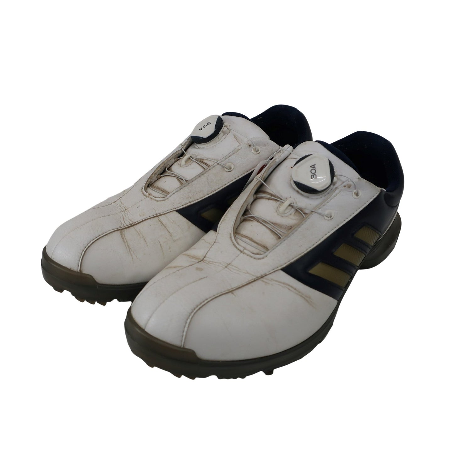 adidas(アディダス) ダイヤル式ゴルフシューズ 白ネイビー メンズ 25.0cm C