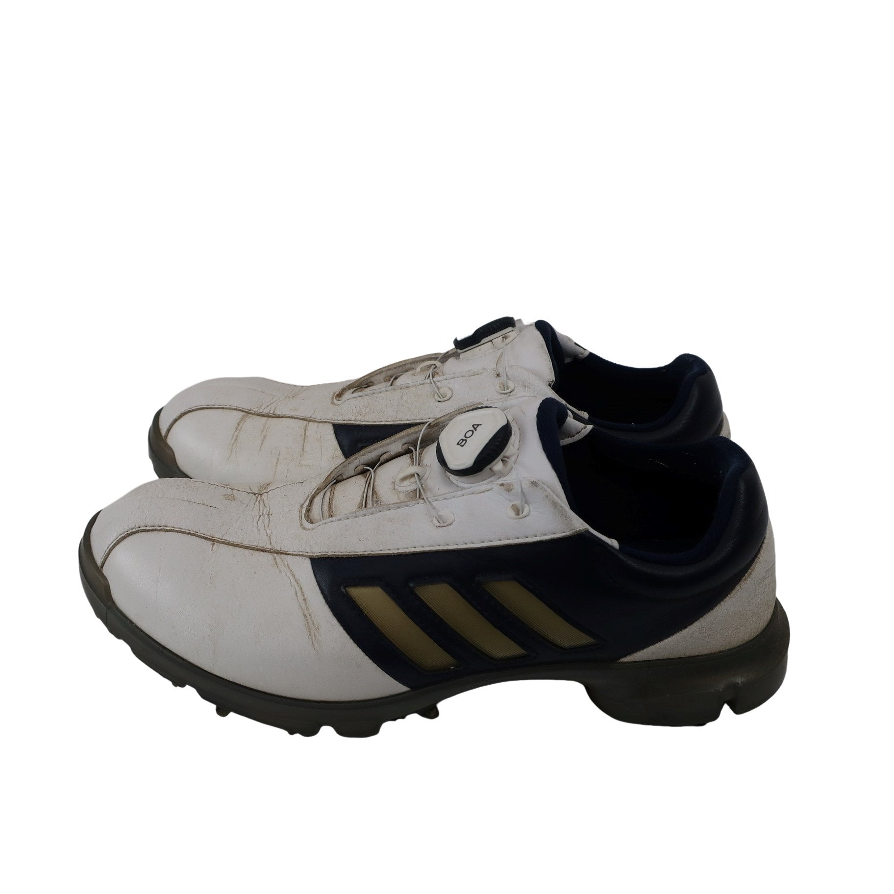 adidas(アディダス) ダイヤル式ゴルフシューズ 白ネイビー メンズ 25.0cm C