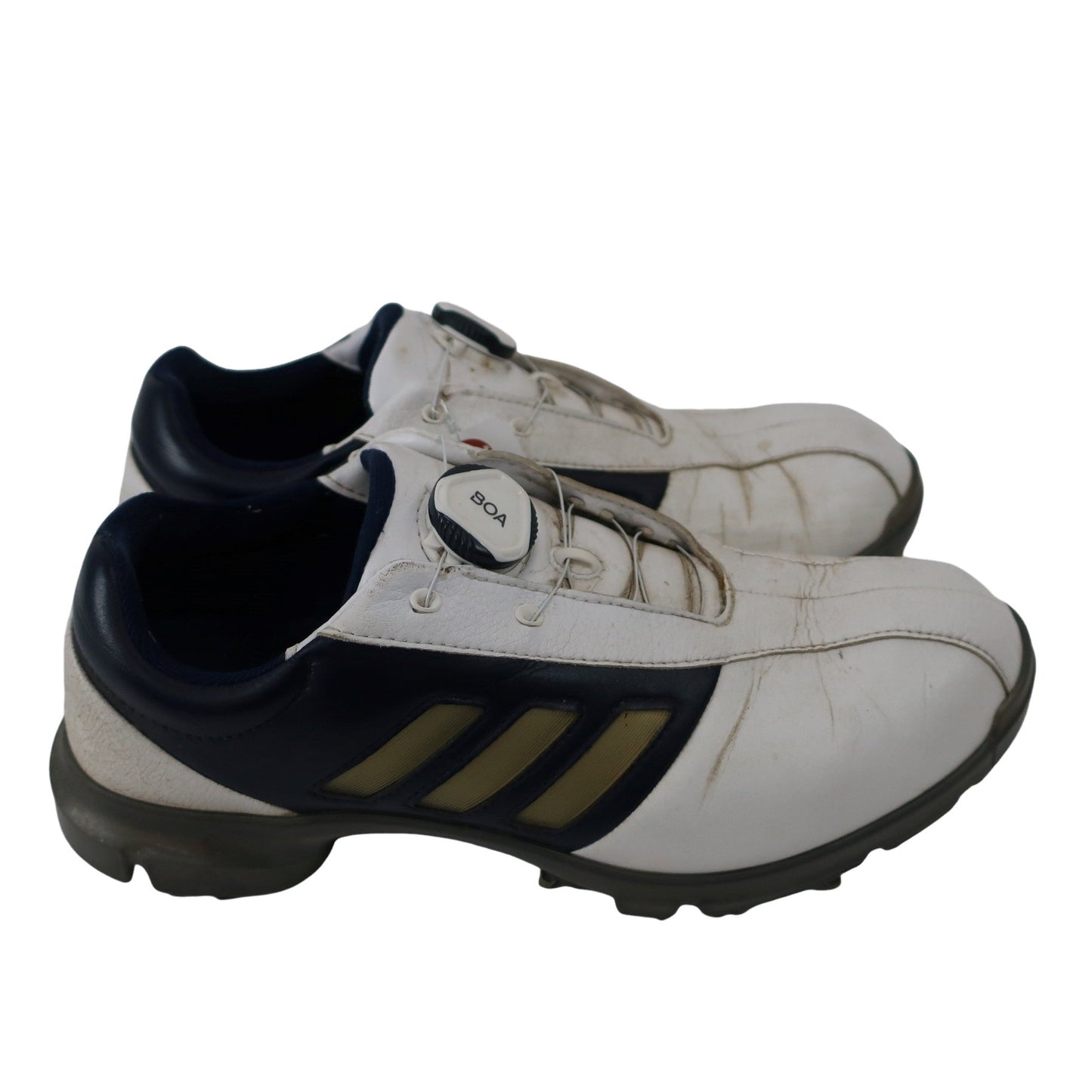 adidas(アディダス) ダイヤル式ゴルフシューズ 白ネイビー メンズ 25.0cm C