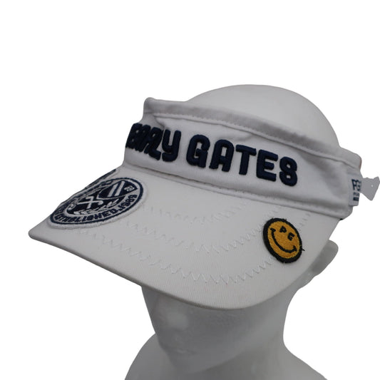 PEARLY GATES(パーリーゲイツ) サンバイザー 白ネイビー メンズ フリーサイズ A