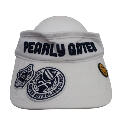 PEARLY GATES(パーリーゲイツ) サンバイザー 白ネイビー メンズ フリーサイズ A