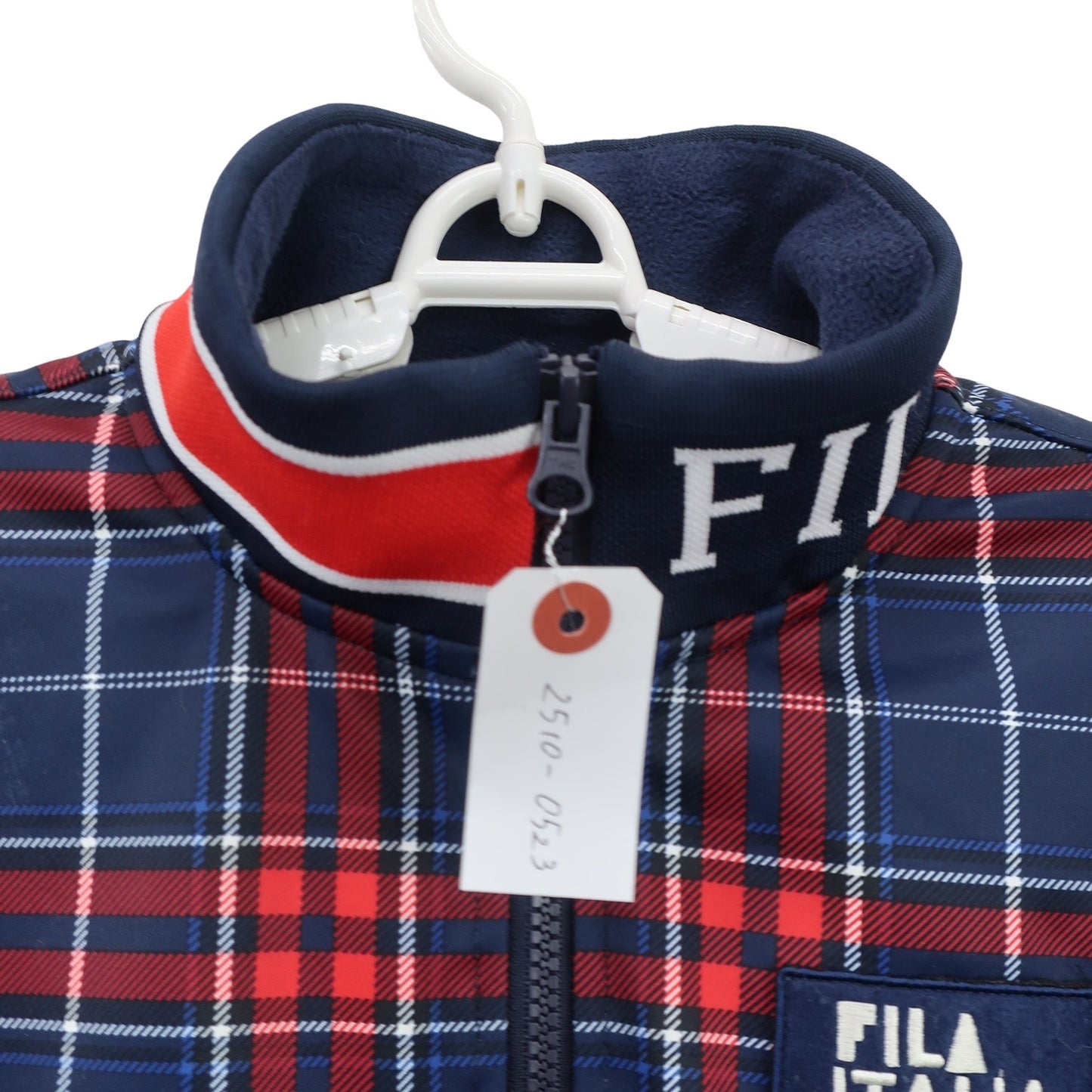 FILA GOLF(フィラゴルフ) フルジップジャケット 青赤チェック レディース M A