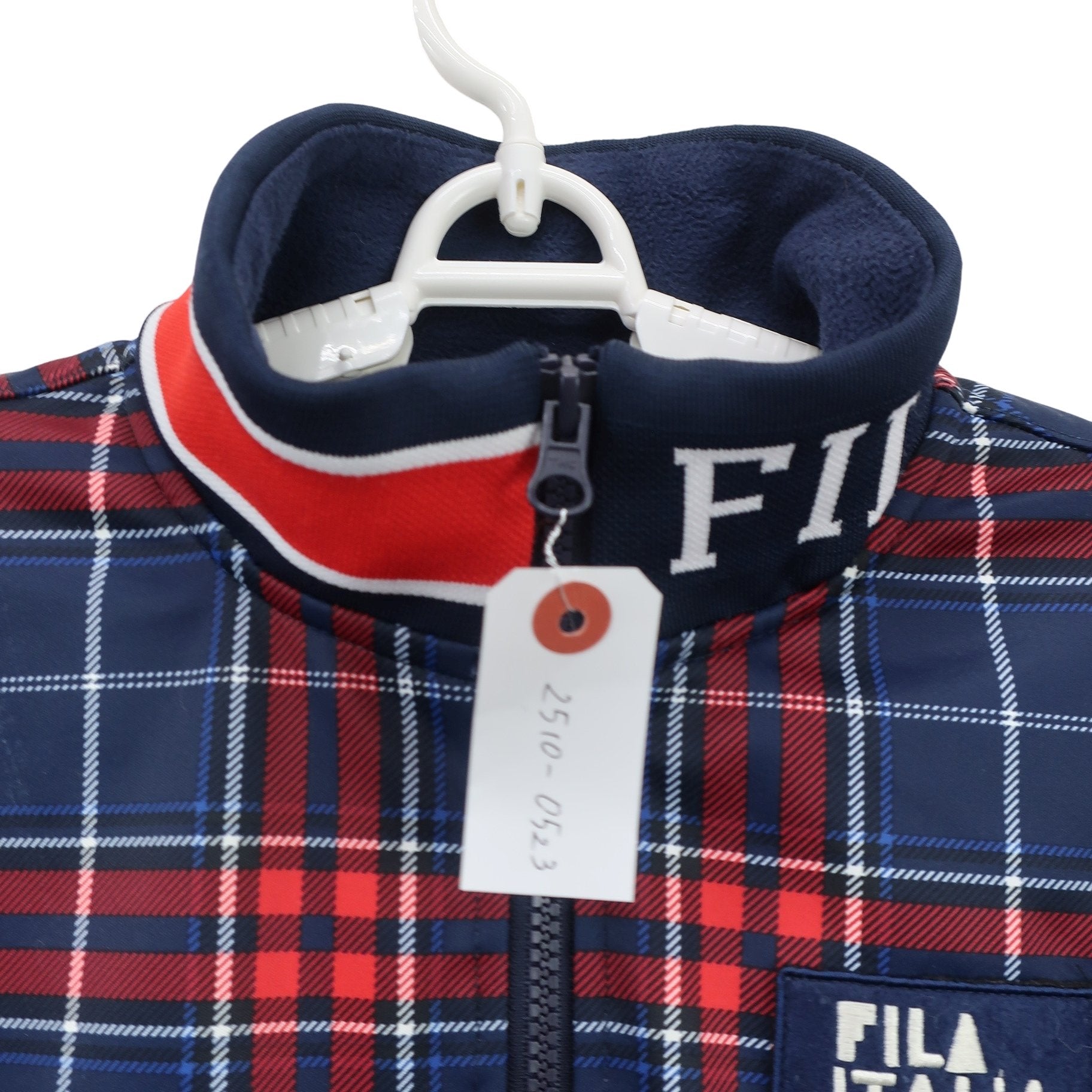 FILA GOLF(フィラゴルフ) フルジップジャケット 青赤チェック レディース M A