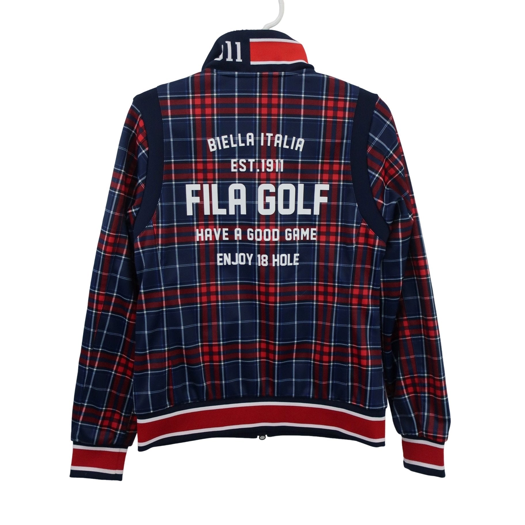 FILA GOLF(フィラゴルフ) フルジップジャケット 青赤チェック レディース M A