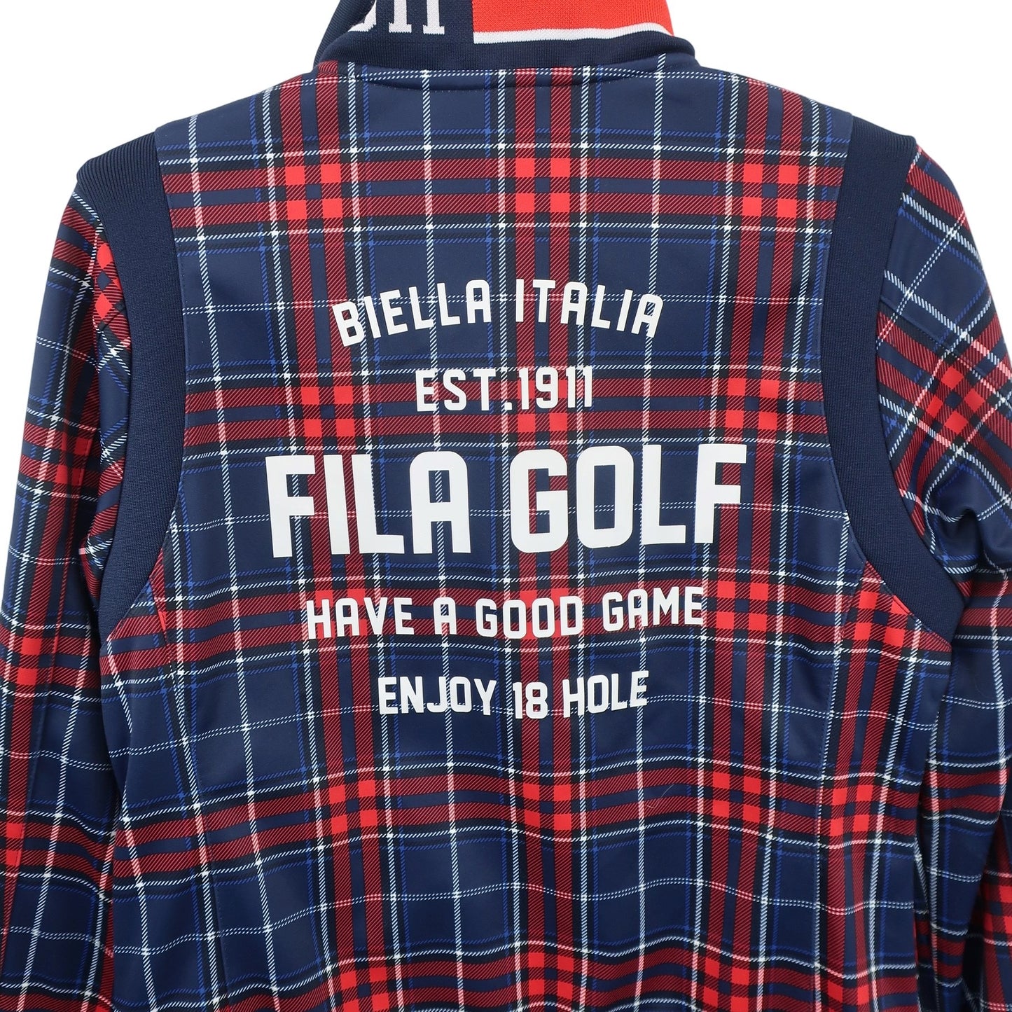 FILA GOLF(フィラゴルフ) フルジップジャケット 青赤チェック レディース M A
