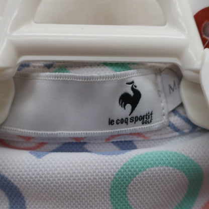 le coq sportif(ルコックスポルティフ) ポロシャツ 白パステルロゴ柄 レディース M A