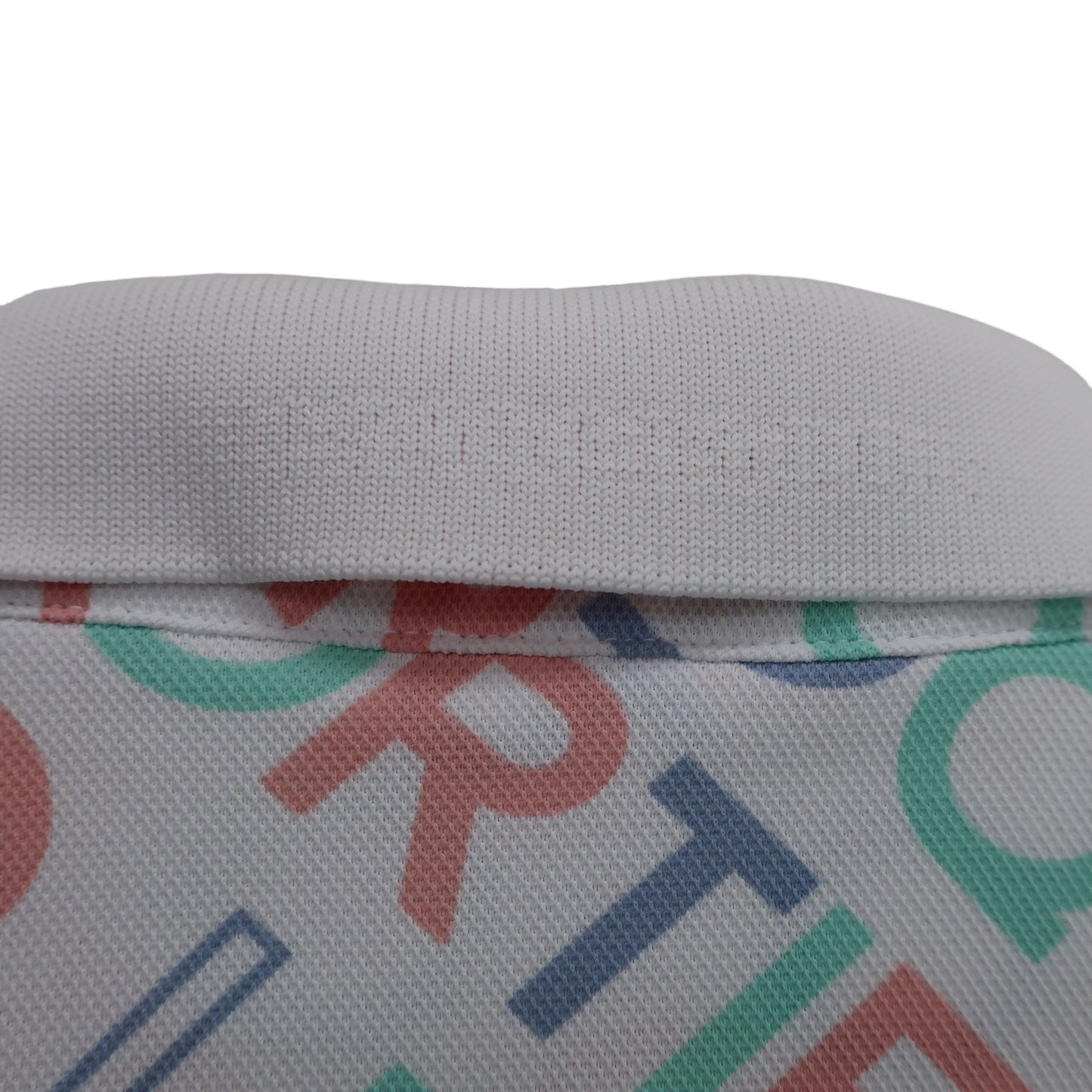 le coq sportif(ルコックスポルティフ) ポロシャツ 白パステルロゴ柄 レディース M A