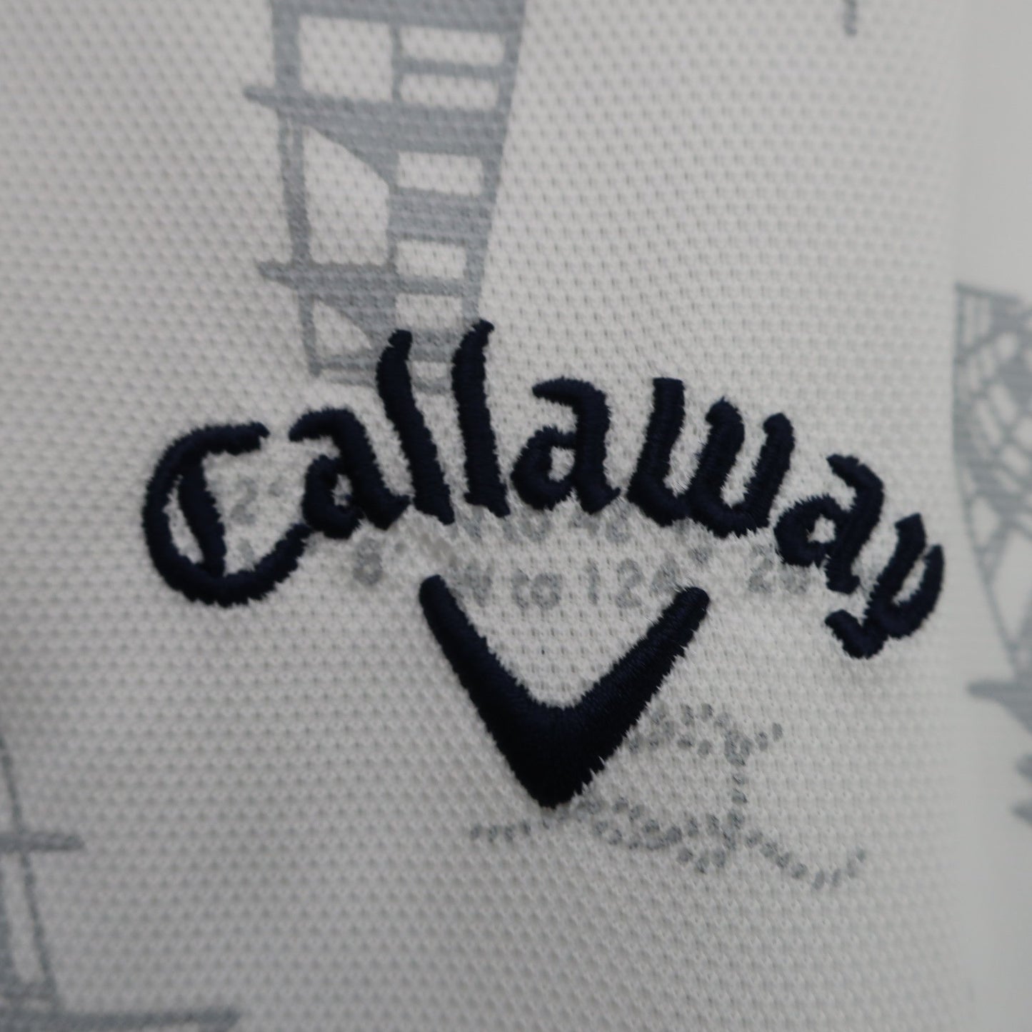 Callaway(キャロウェイ) ポロシャツ 白グレー総柄 メンズ M 241-9157523 A