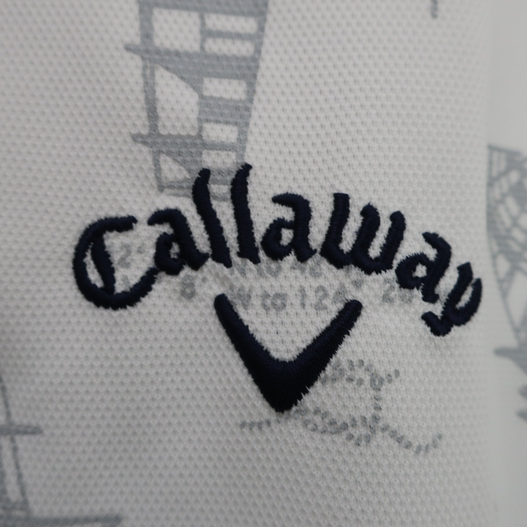 Callaway(キャロウェイ) ポロシャツ 白グレー総柄 メンズ M 241-9157523 A