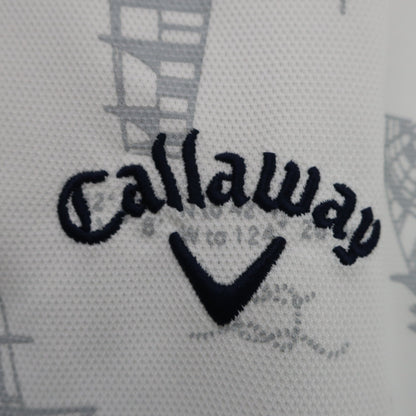Callaway(キャロウェイ) ポロシャツ 白グレー総柄 メンズ M 241-9157523 A