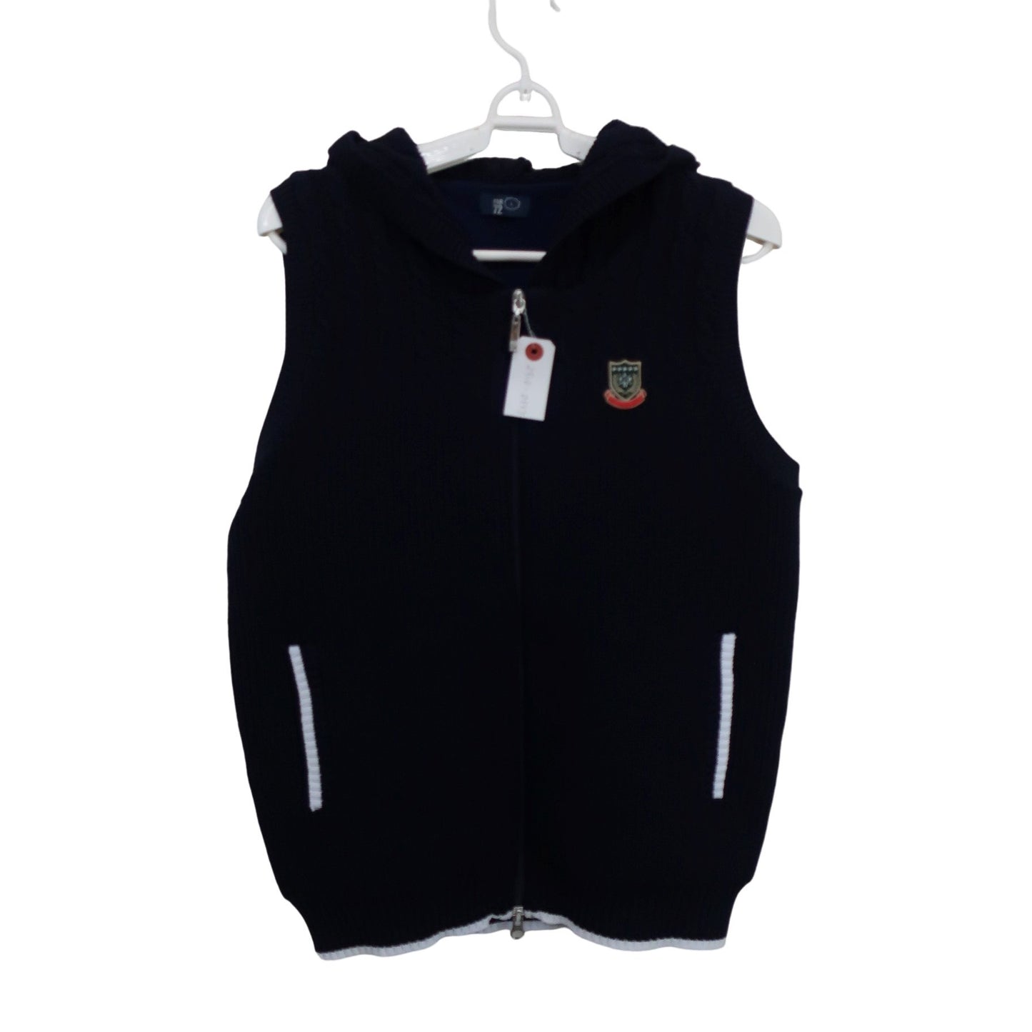 PAR 72(パーセッタンタドゥエ) フード付きニットベスト ネイビー メンズ L S