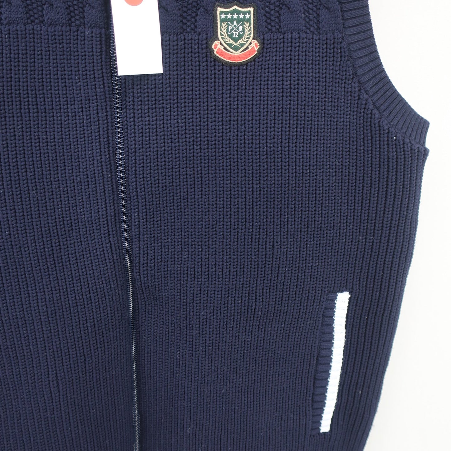 PAR 72(パーセッタンタドゥエ) フード付きニットベスト ネイビー メンズ L S
