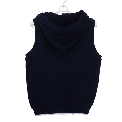 PAR 72(パーセッタンタドゥエ) フード付きニットベスト ネイビー メンズ L S