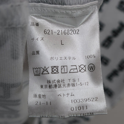 PING(ピン) 半袖モックネックシャツ 白黒ロゴ柄 メンズ L A