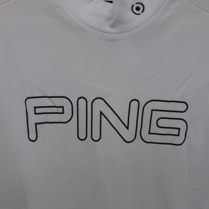 PING(ピン) 半袖モックネックシャツ 白 メンズ L A