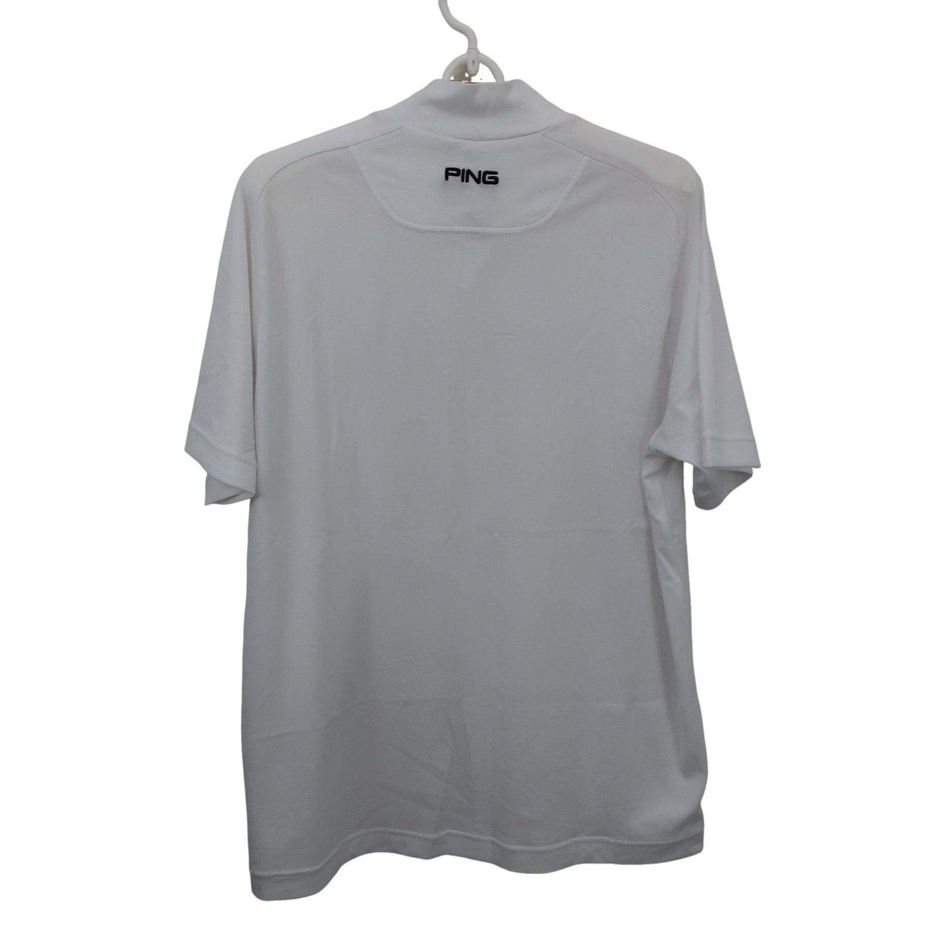 PING(ピン) 半袖モックネックシャツ 白 メンズ L A