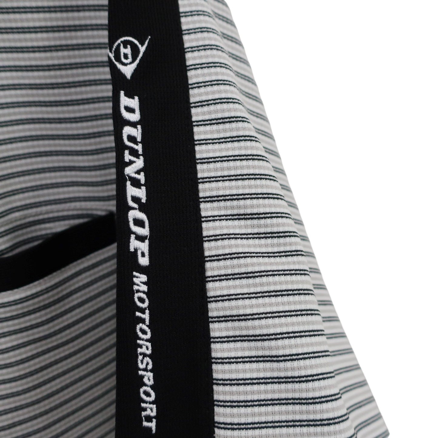 DUNLOP(ダンロップ) ハーフジップシャツ 白黒ボーダー メンズ LL A