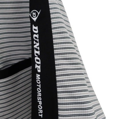 DUNLOP(ダンロップ) ハーフジップシャツ 白黒ボーダー メンズ LL A