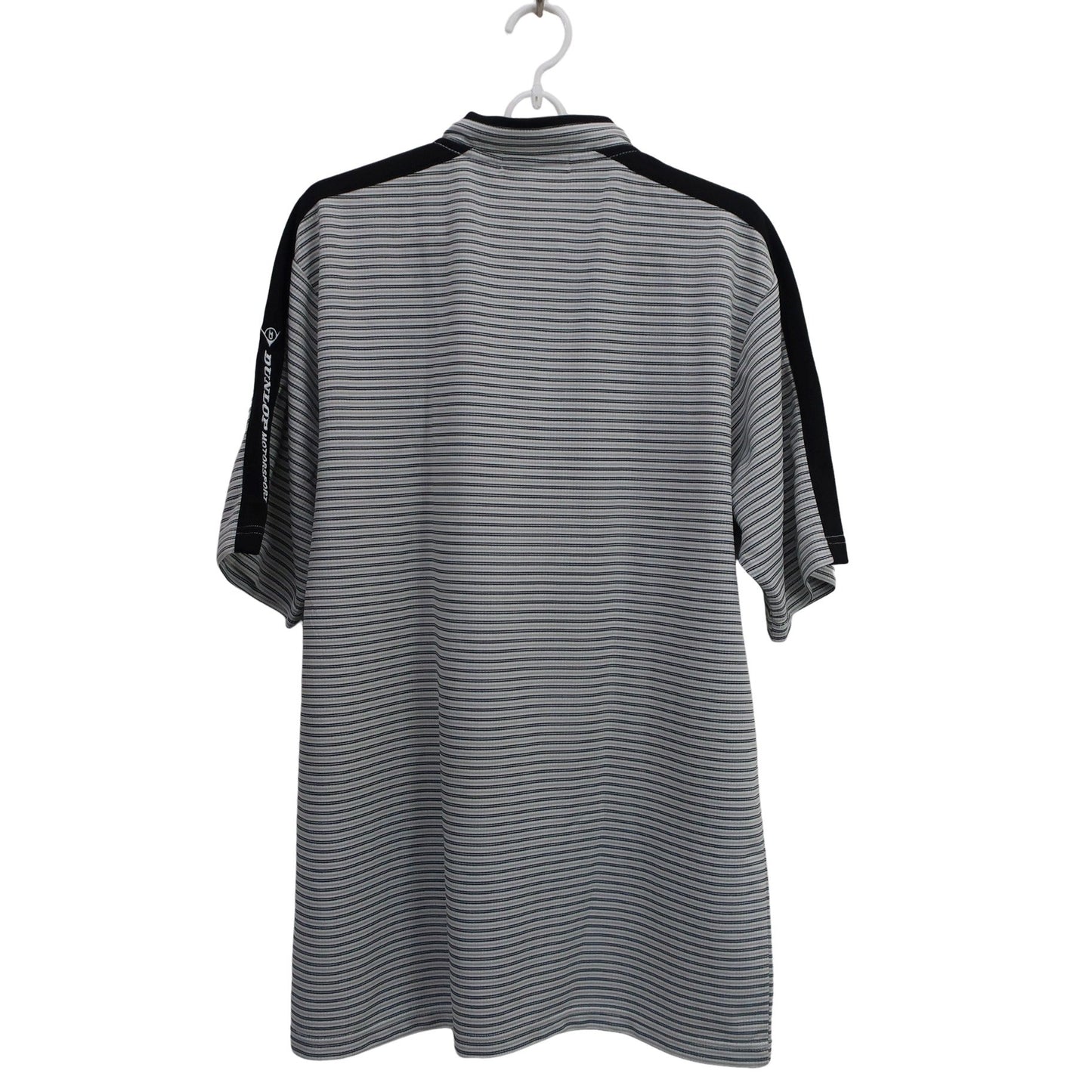 DUNLOP(ダンロップ) ハーフジップシャツ 白黒ボーダー メンズ LL A