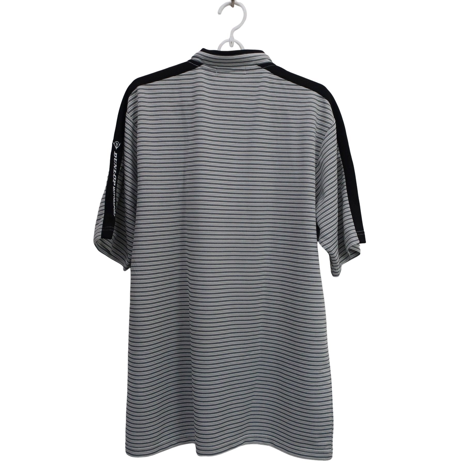 DUNLOP(ダンロップ) ハーフジップシャツ 白黒ボーダー メンズ LL A