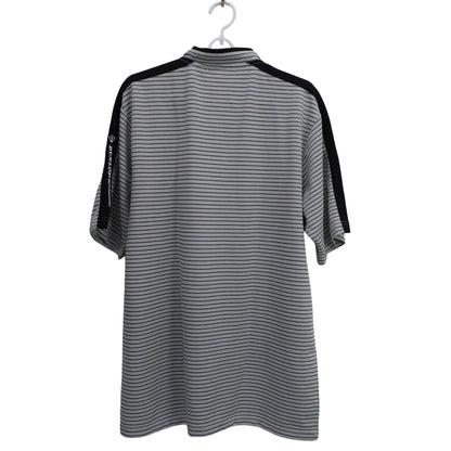 DUNLOP(ダンロップ) ハーフジップシャツ 白黒ボーダー メンズ LL A