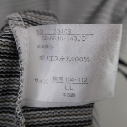 DUNLOP(ダンロップ) ハーフジップシャツ 白黒ボーダー メンズ LL A