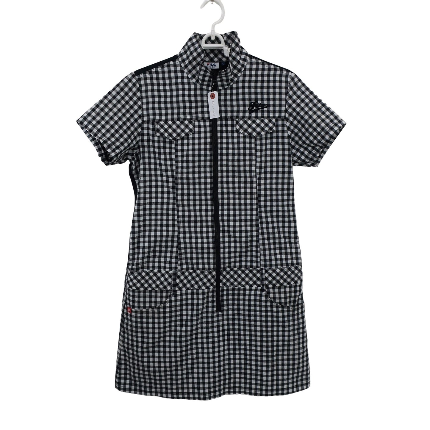 FILA GOLF(フィラゴルフ) ワンピース 白黒チェック レディース L A