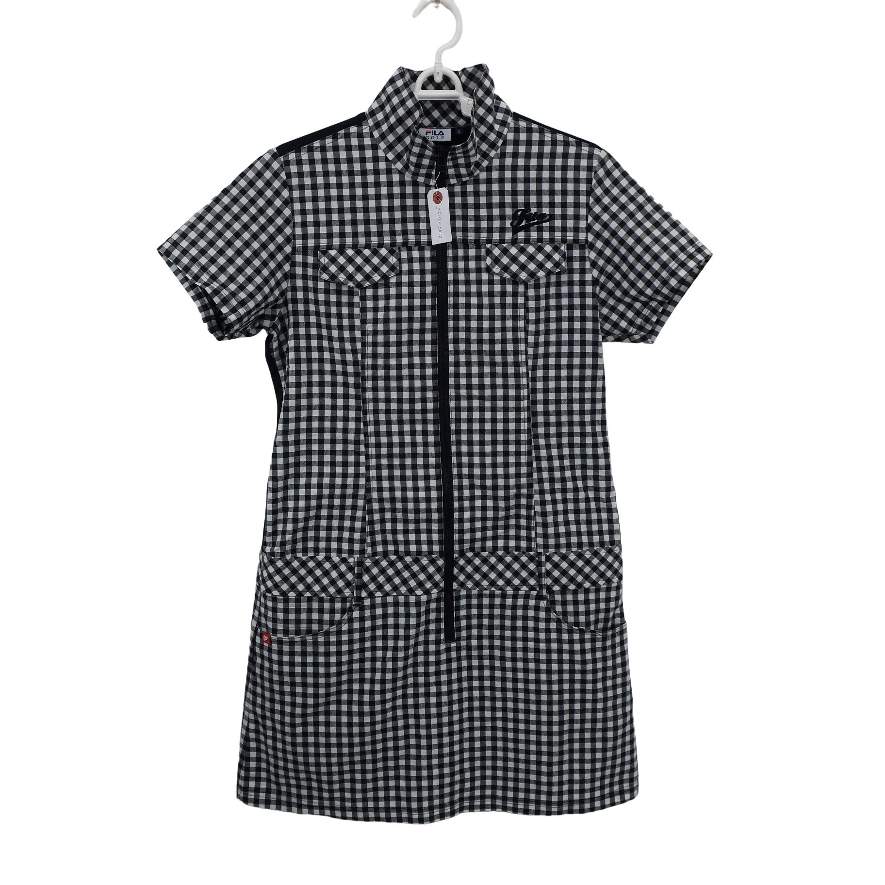 FILA GOLF(フィラゴルフ) ワンピース 白黒チェック レディース L A