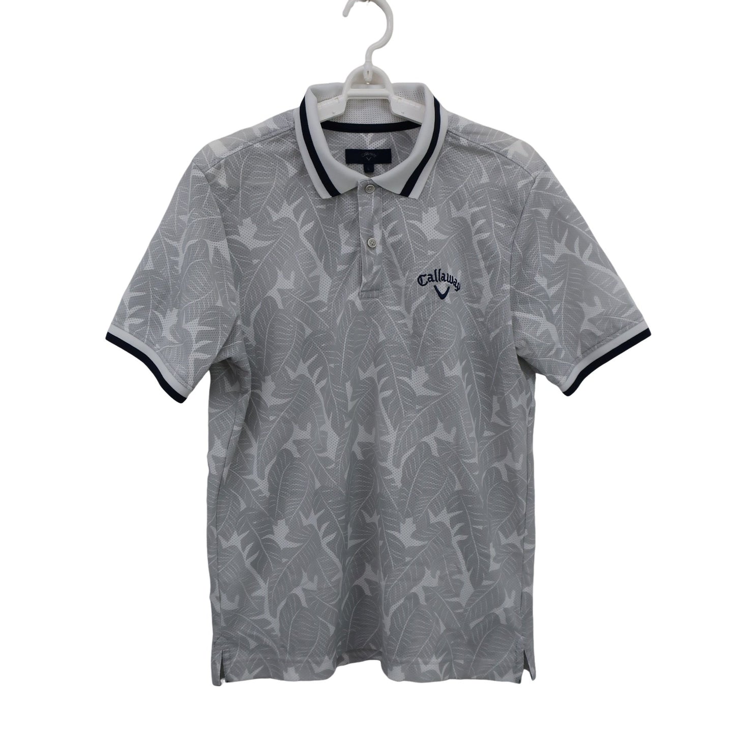 Callaway(キャロウェイ) ポロシャツ 白グレー総柄 メンズ L 241-9151532 A