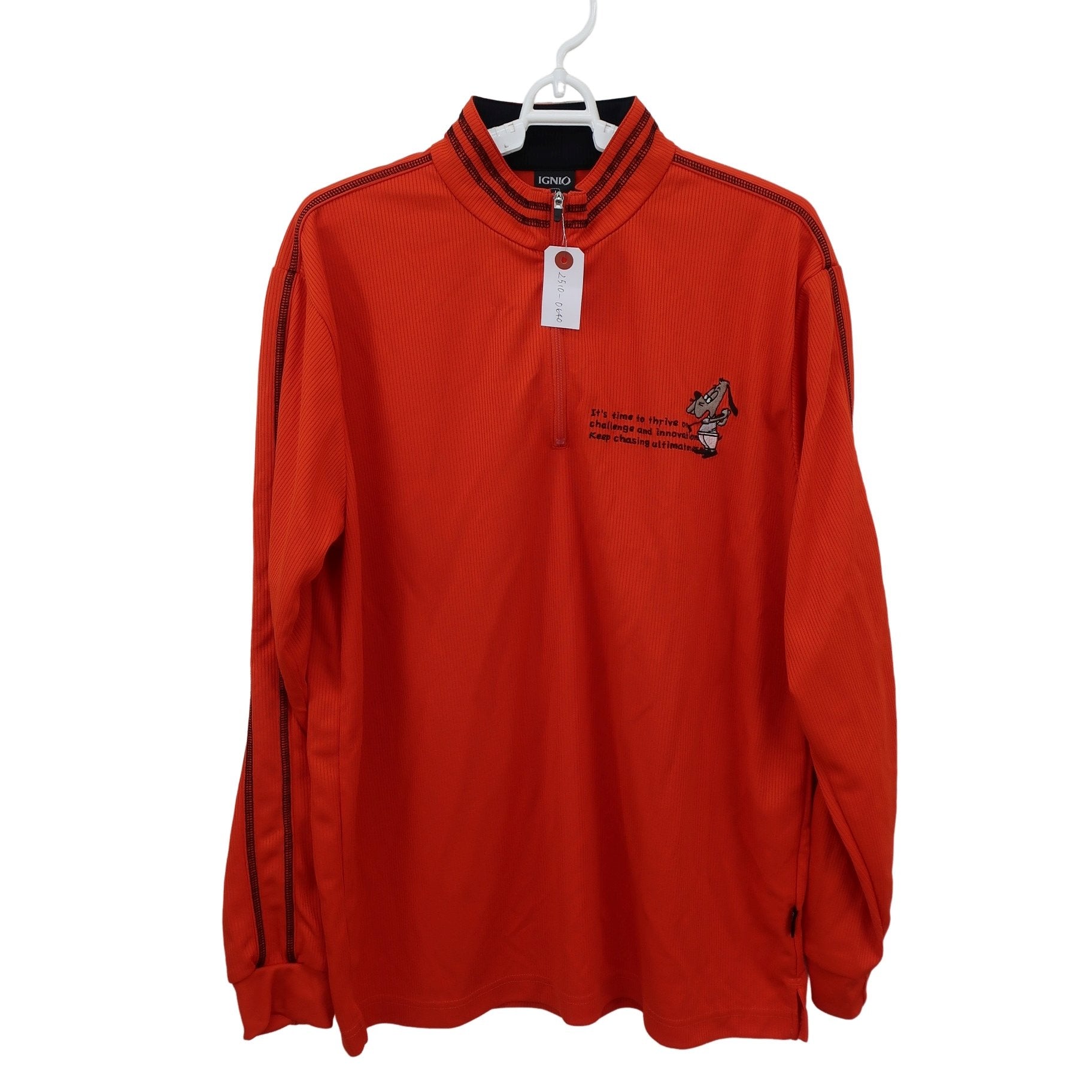 IGNIO(イグニオ) ハーフジップシャツ オレンジ メンズ LL A