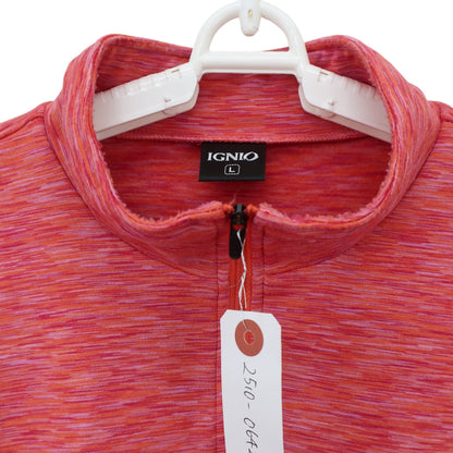 IGNIO(イグニオ) 長袖ハーフジップシャツ 赤 メンズ L B