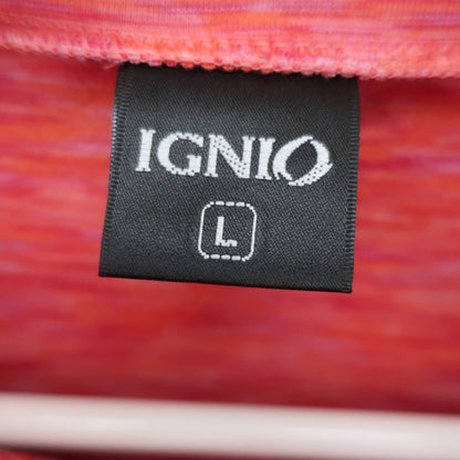 IGNIO(イグニオ) 長袖ハーフジップシャツ 赤 メンズ L B