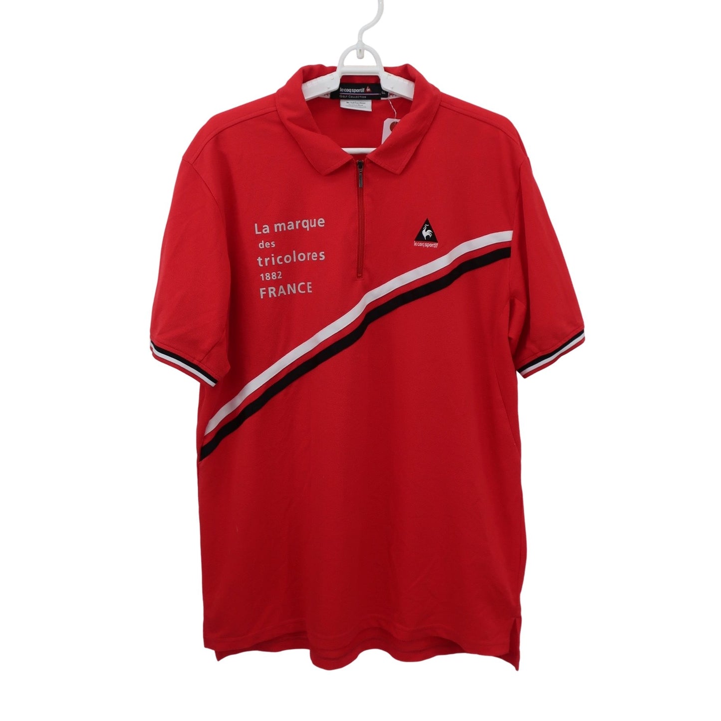 le coq sportif(ルコックスポルティフ) ハーフジップポロシャツ 赤 メンズ LL B