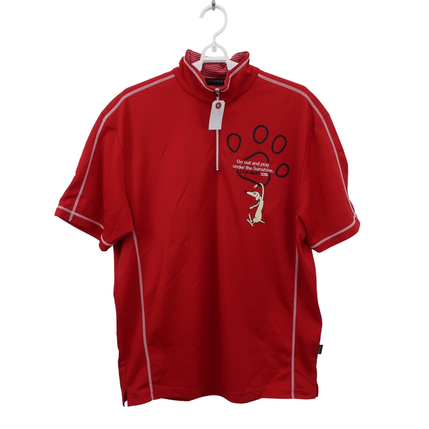 CORAGIO(コラッジオ) ハーフジップシャツ 赤 メンズ L A