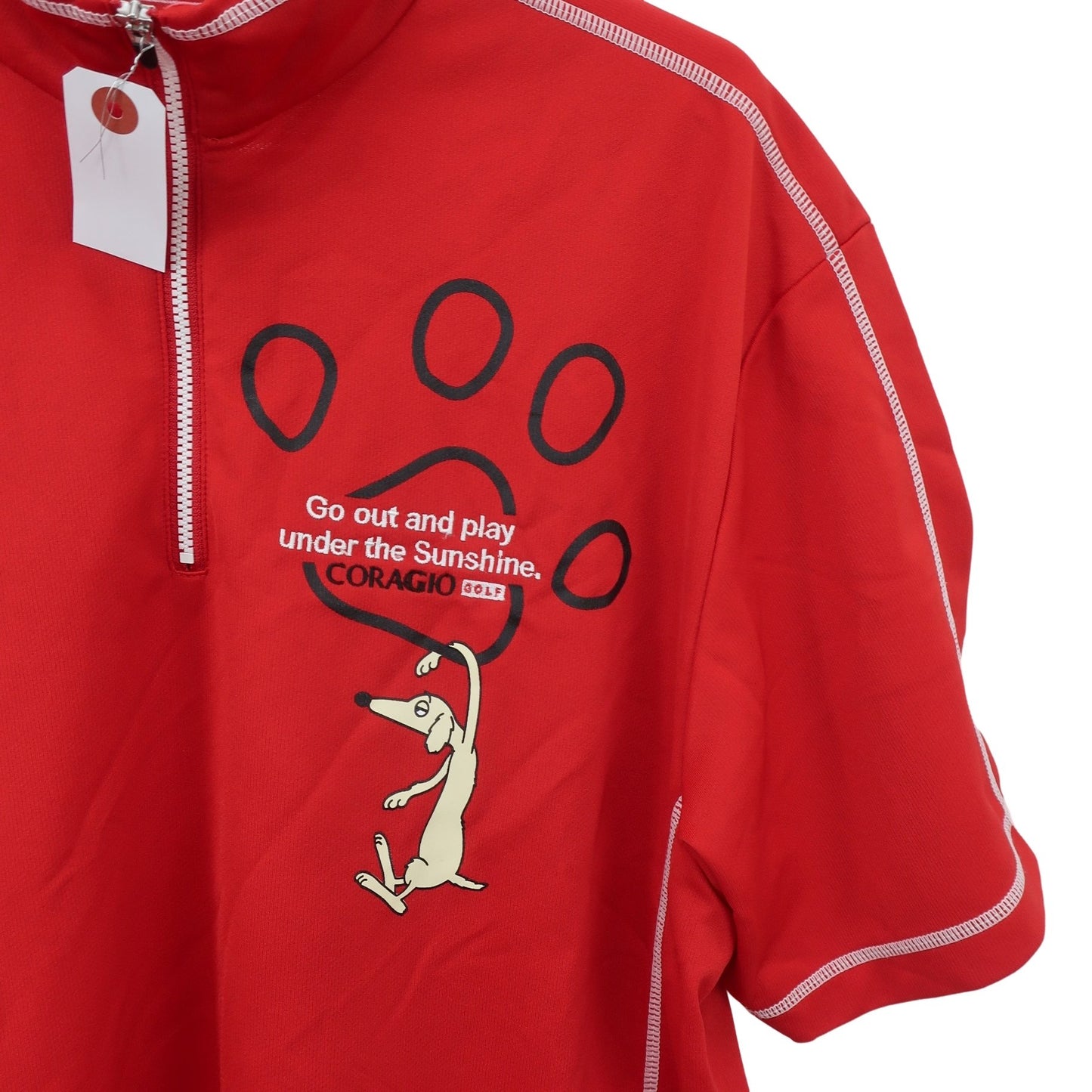 CORAGIO(コラッジオ) ハーフジップシャツ 赤 メンズ L A