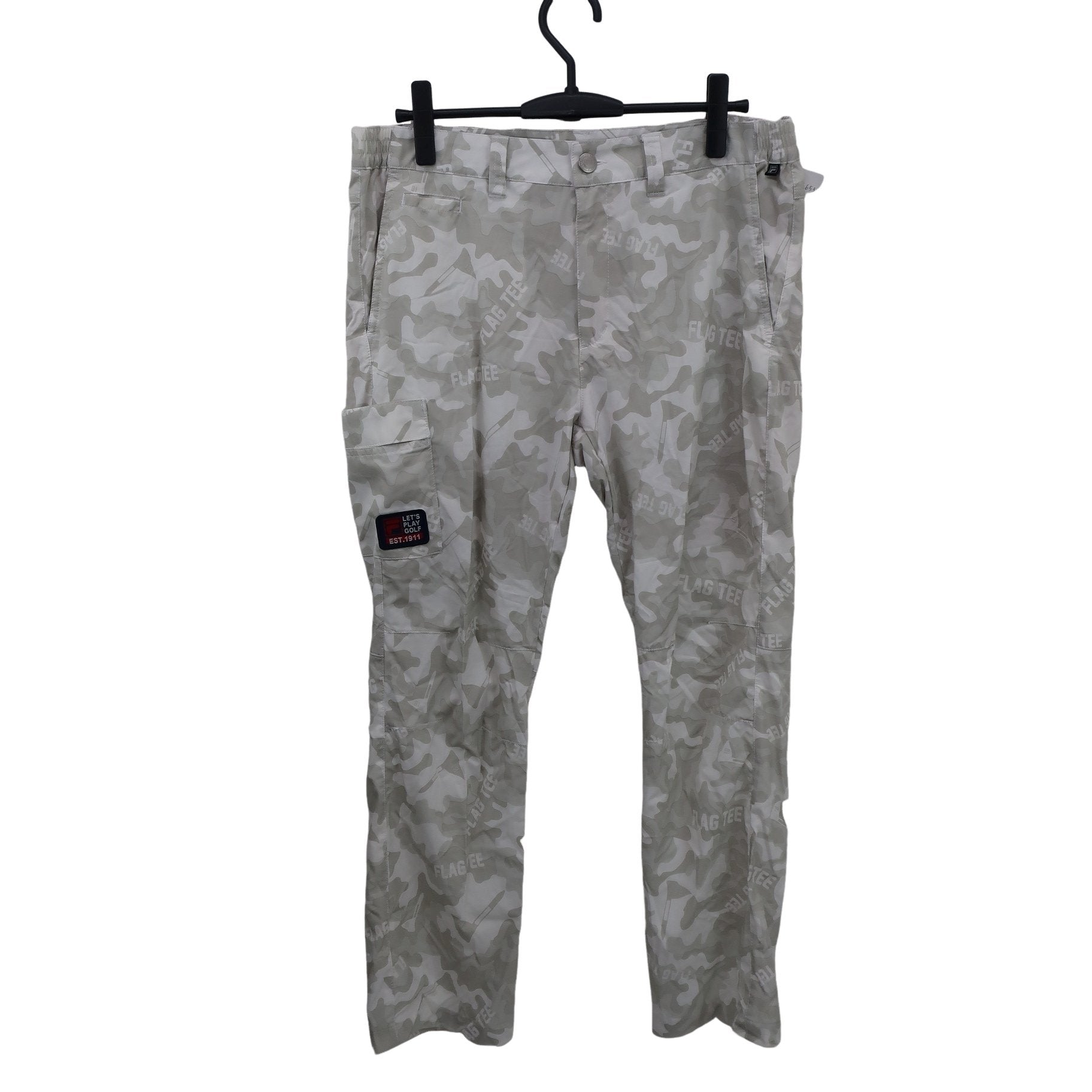 FILA GOLF(フィラゴルフ) ナイロンパンツ 白グレーカモフラ柄 メンズ LL A