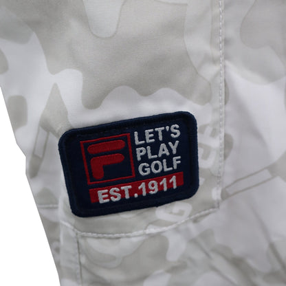 FILA GOLF(フィラゴルフ) ナイロンパンツ 白グレーカモフラ柄 メンズ LL A