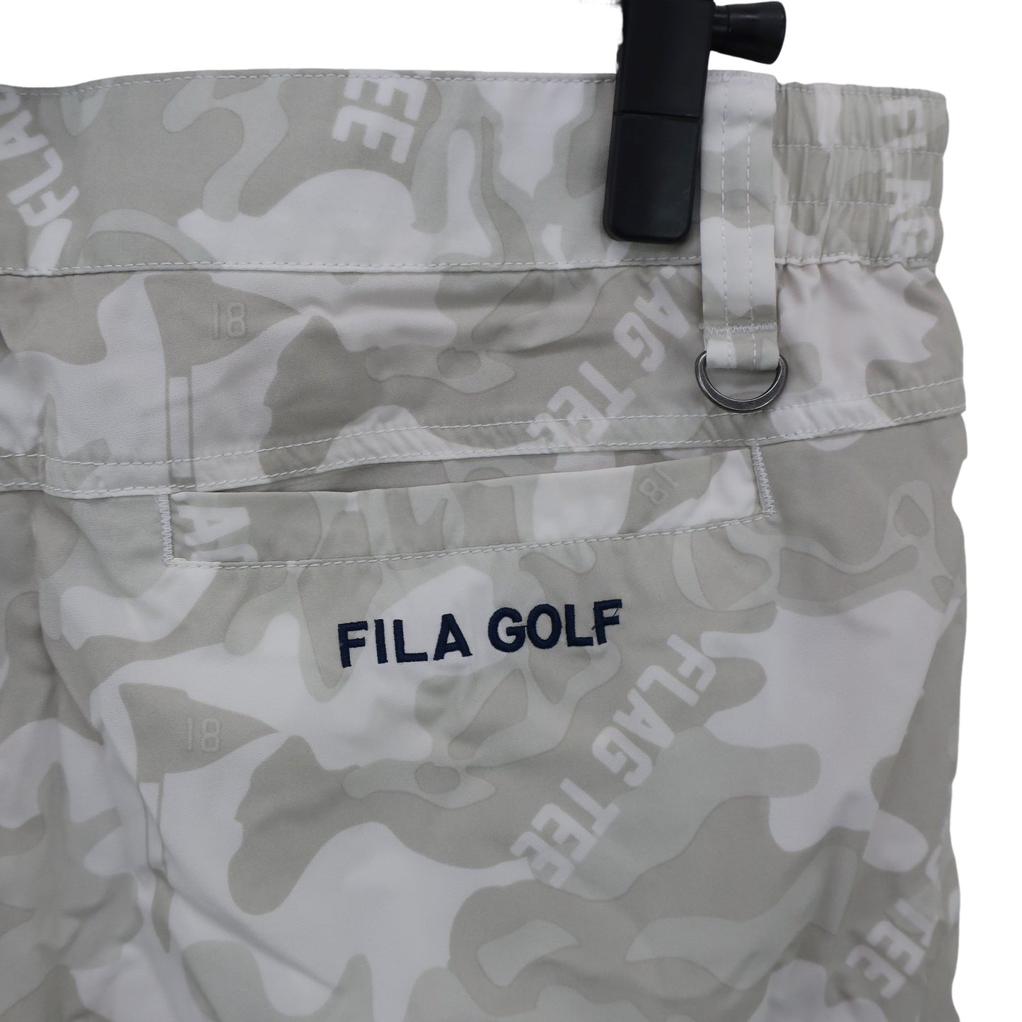FILA GOLF(フィラゴルフ) ナイロンパンツ 白グレーカモフラ柄 メンズ LL A