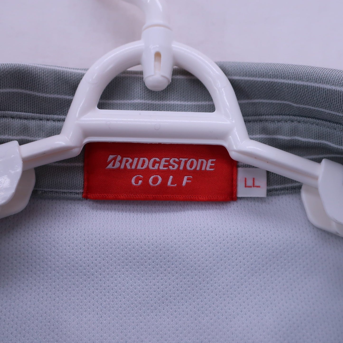 BRIDGESTONE GOLF(ブリヂストンゴルフ) 長袖ポロシャツ グレー白ボーダー メンズ LL B