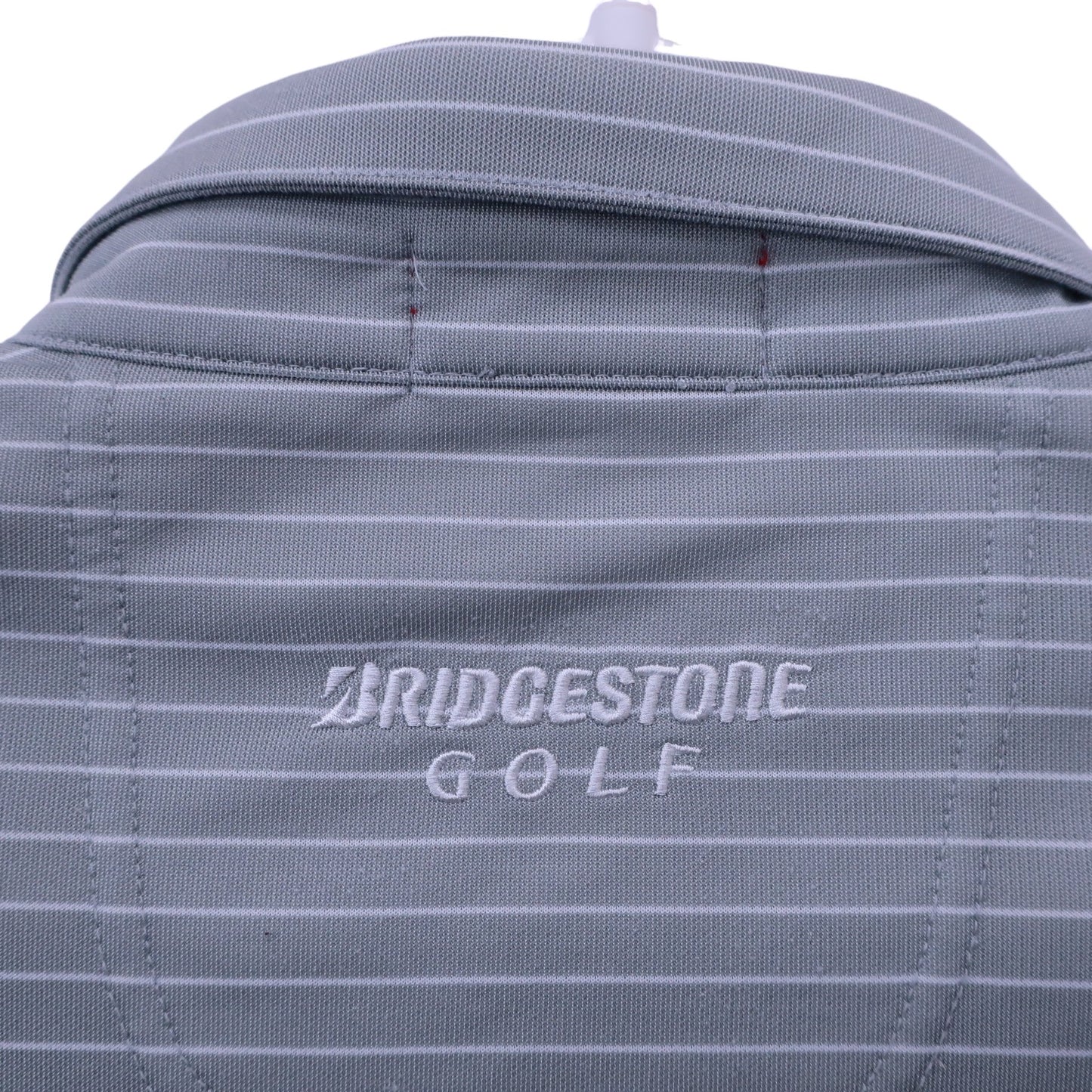 BRIDGESTONE GOLF(ブリヂストンゴルフ) 長袖ポロシャツ グレー白ボーダー メンズ LL B