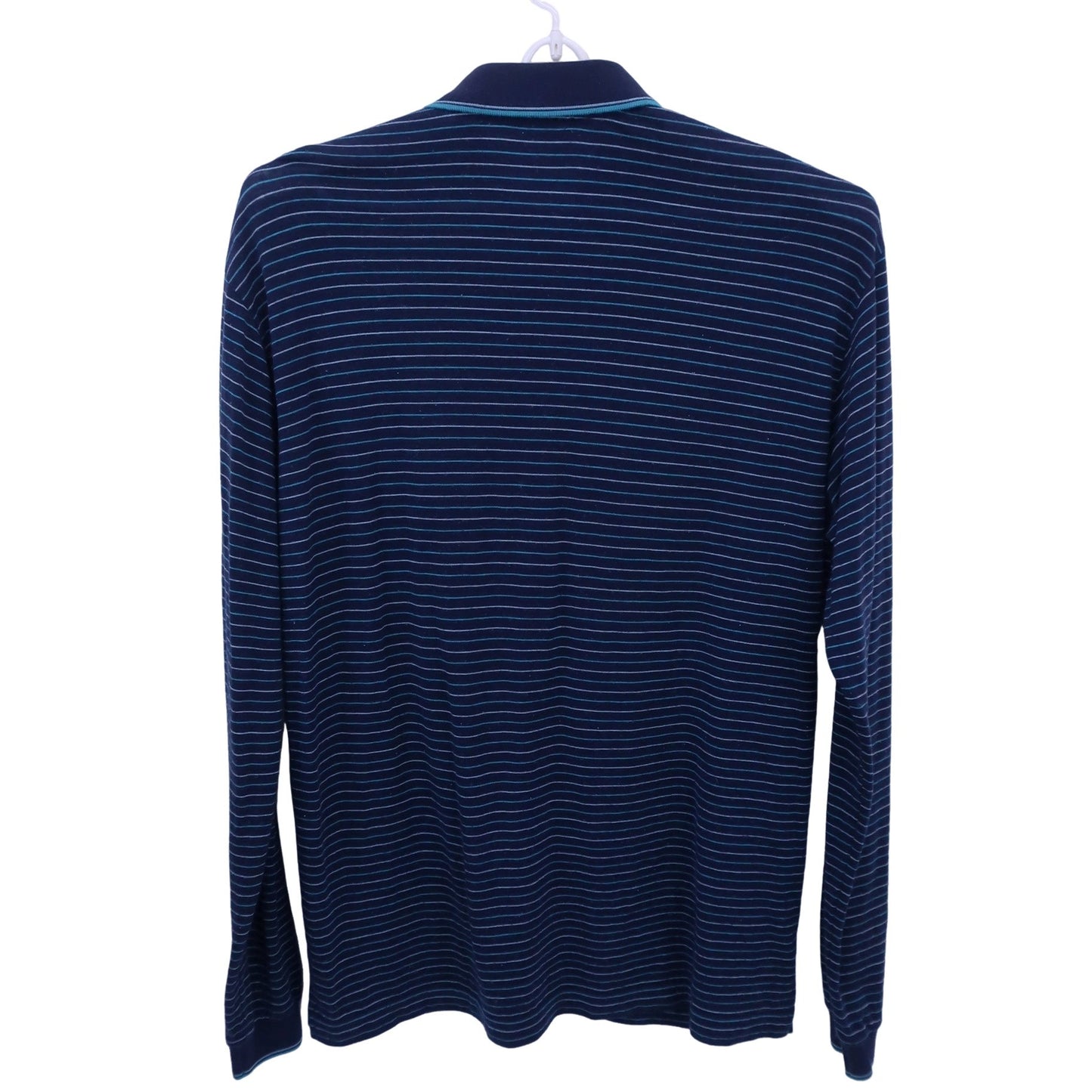 TRUSSARDI GOLF(トラサルディゴルフ) 長袖ポロシャツ ネイビーボーダー メンズ 48 B